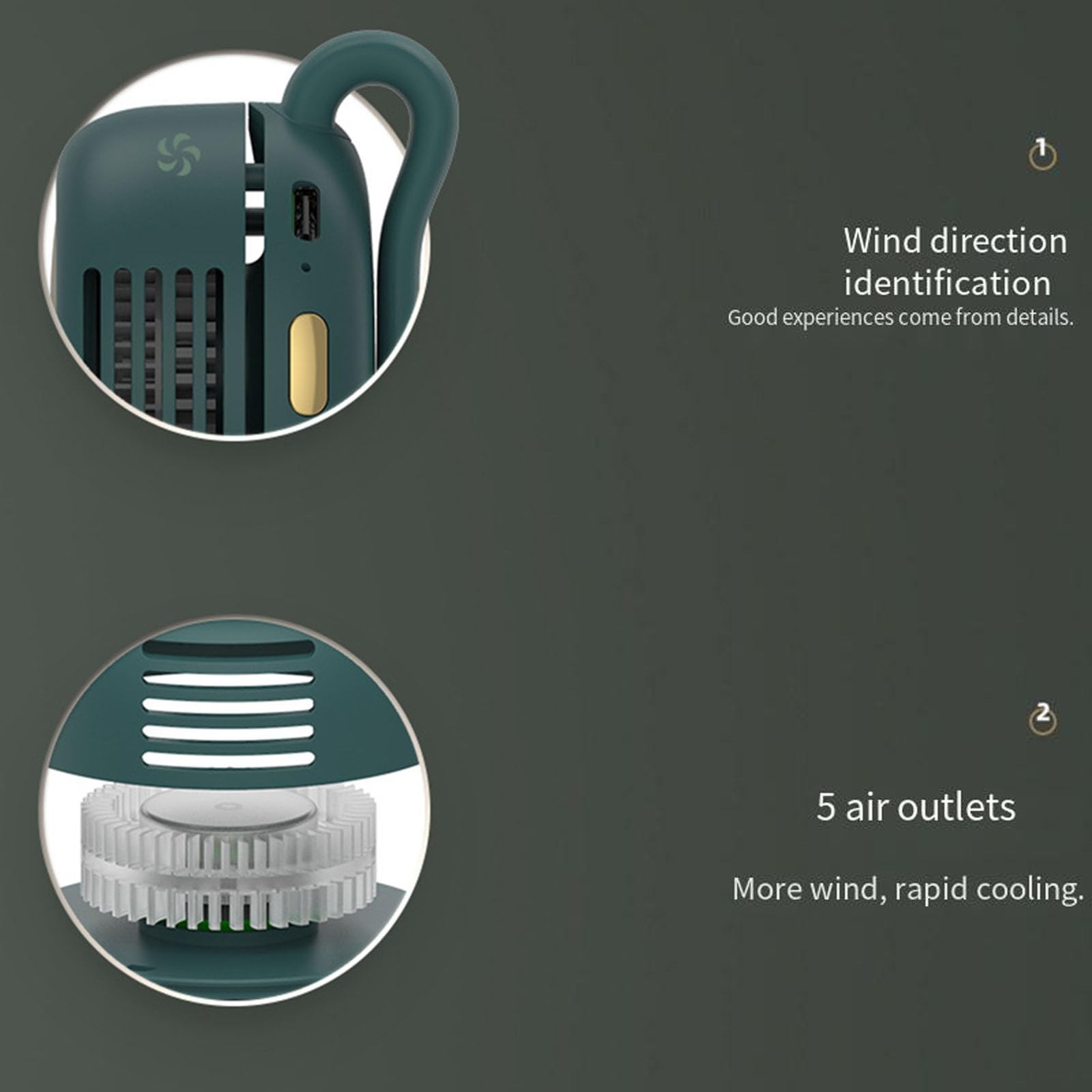 OwenGrid Portable Silent Mini Bladeless Electric Fan